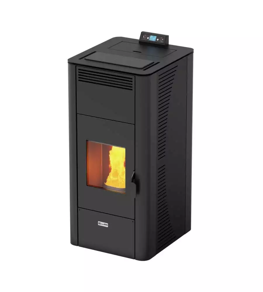 Termostufa a pellet canadian stove "class thermo 24" grigio puntinato 21,8 kw