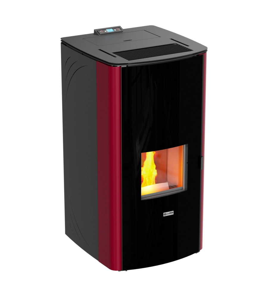 Termostufa a pellet canadian stove "class thermo 28" bordeaux 25,8 kw