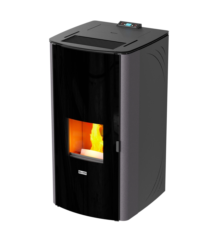 Termostufa a pellet canadian stove "class thermo 28" grigio puntinato 25,8 kw