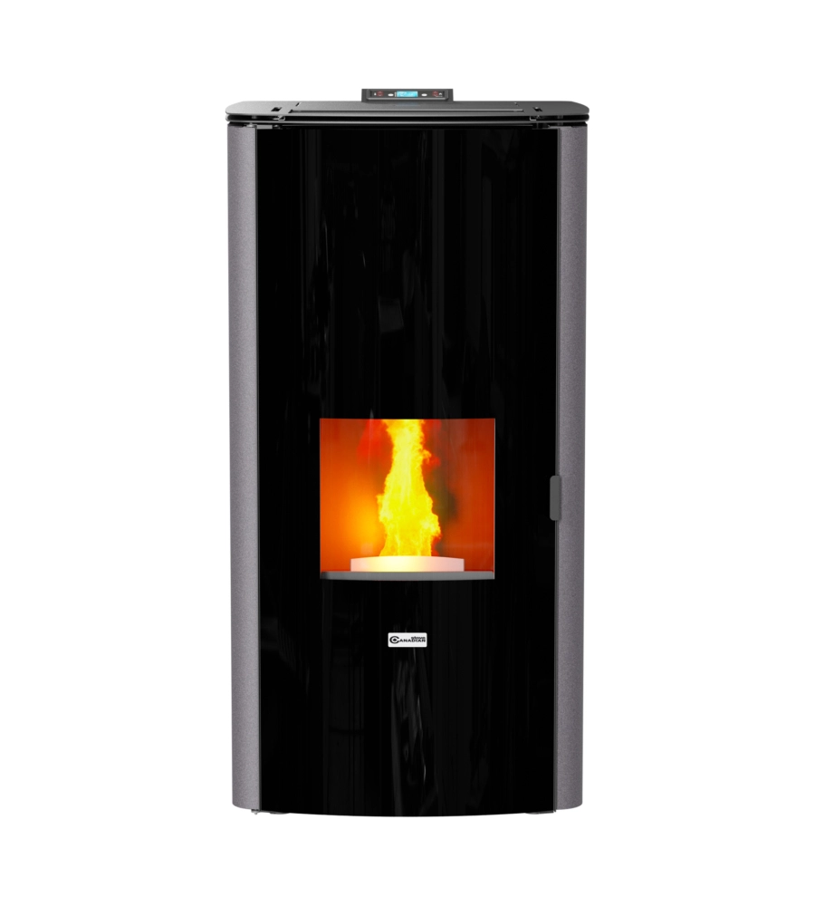 Termostufa a pellet canadian stove "class thermo 28" grigio puntinato 25,8 kw