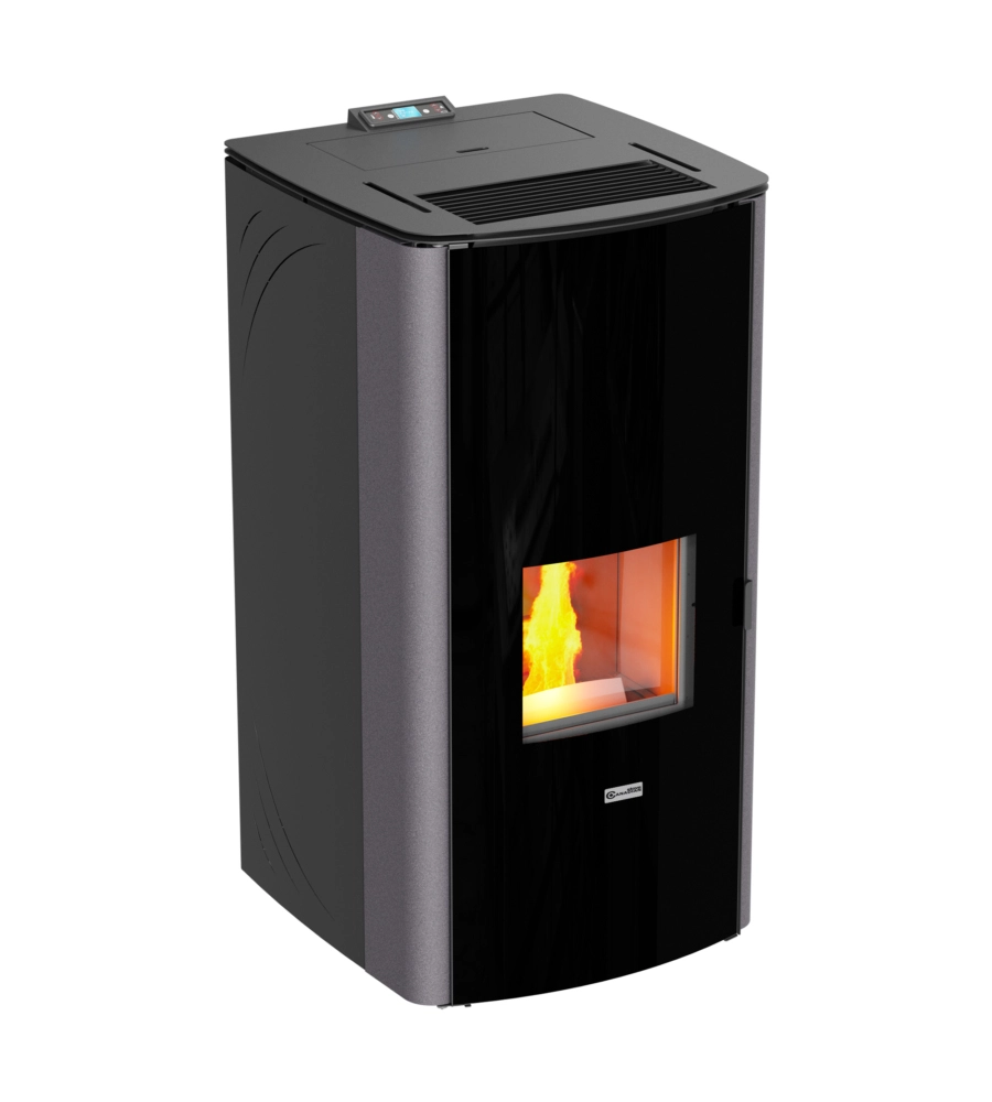 Termostufa a pellet canadian stove "class thermo 28" grigio puntinato 25,8 kw