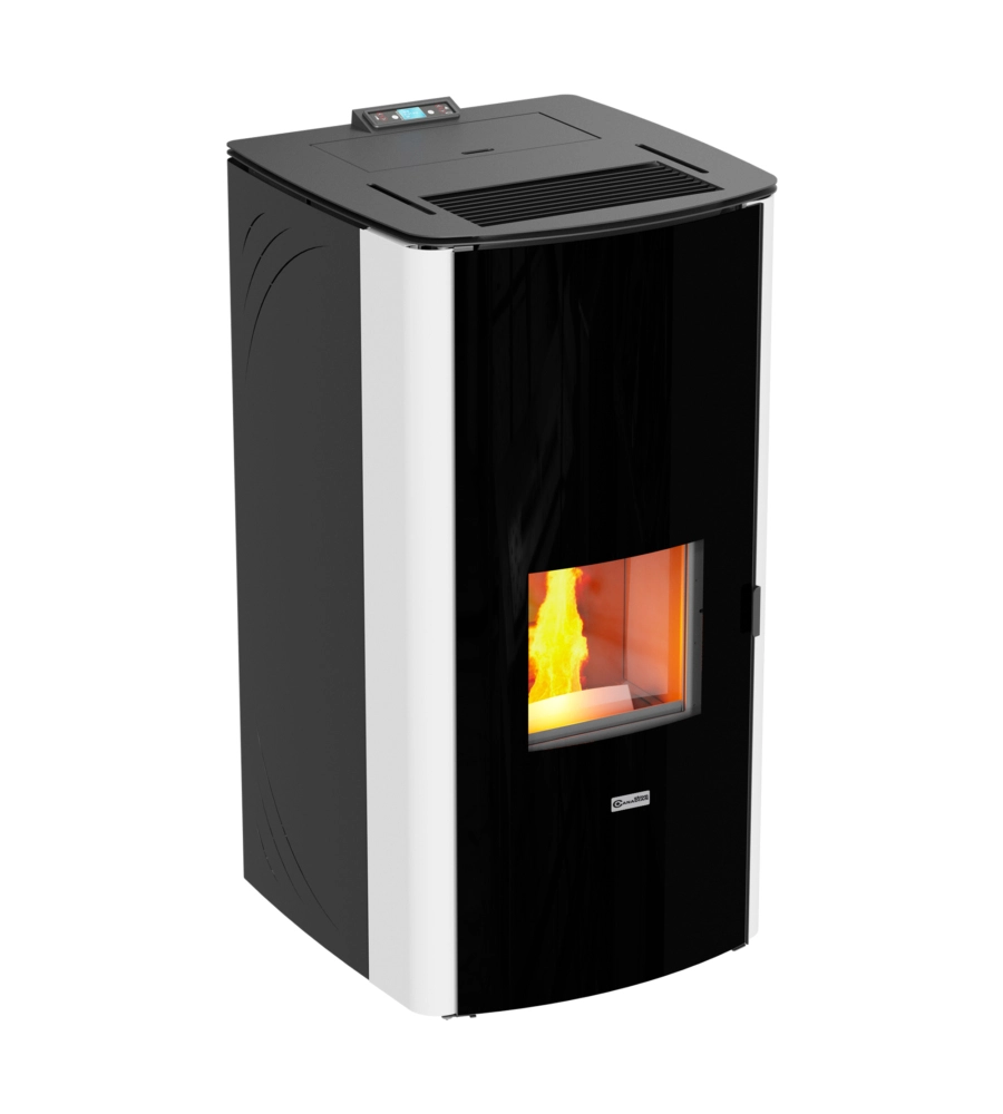 Termostufa a pellet canadian stove "class thermo 28" bianco 25,8 kw