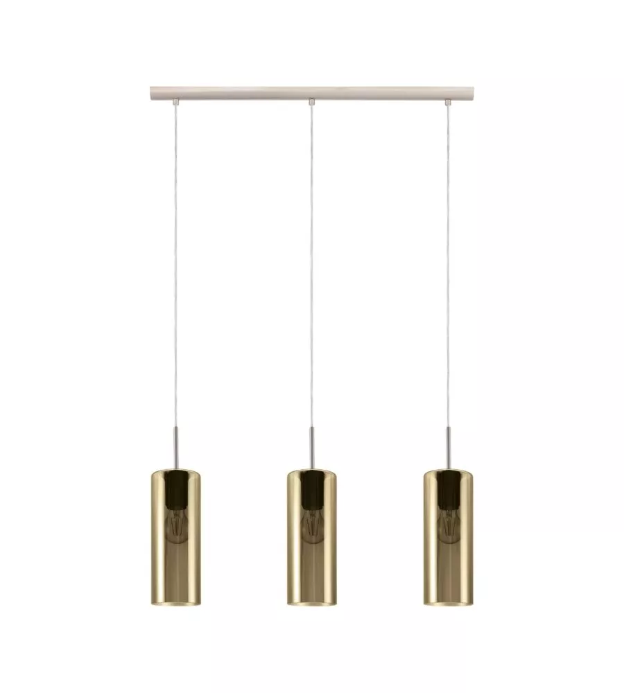 Lampada a sospensione "selvino" vetro oro, 3x15w