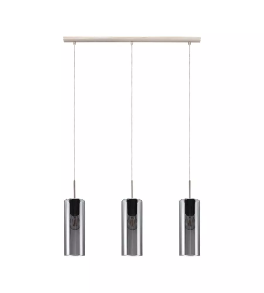 Lampada a sospensione "selvino" vetro nero, 3x15w