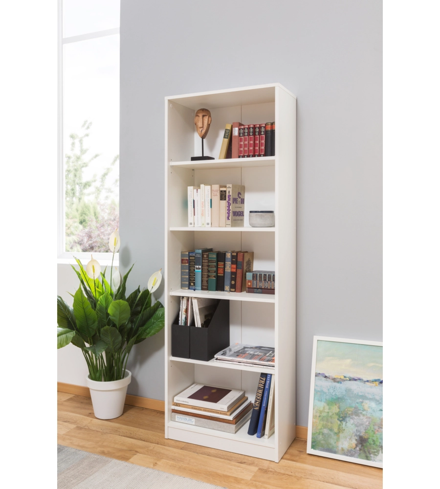 Libreria "peggy" con 4 ripiani, 58x168x28 cm