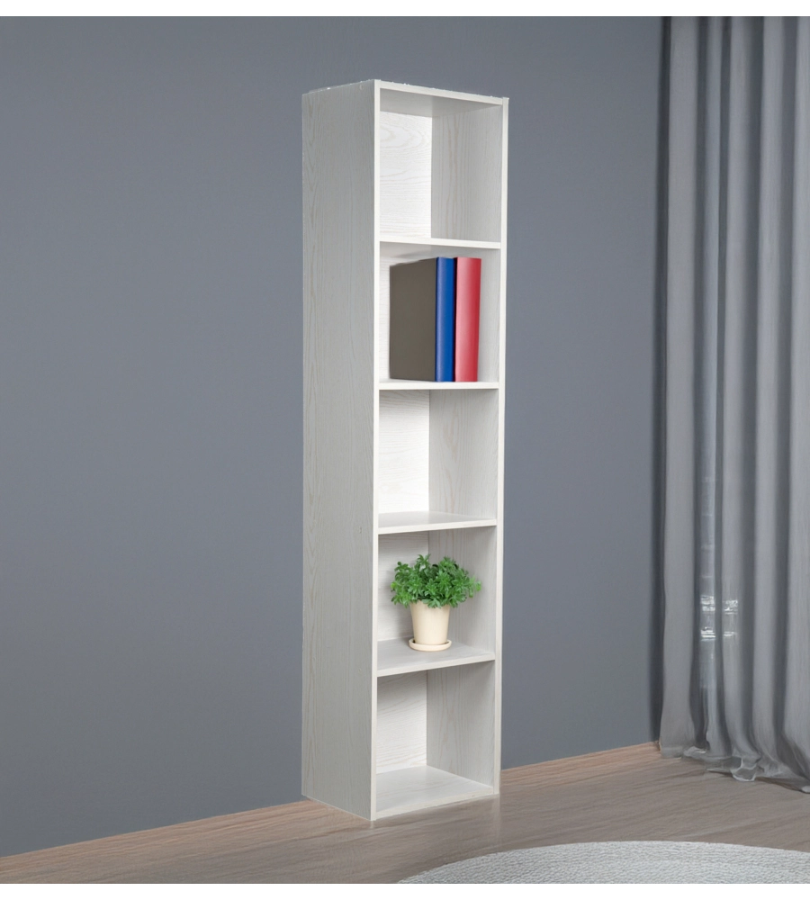 Libreria "ready 2" 4 ripiani rifinita rovere bianco 40x29x172 cm