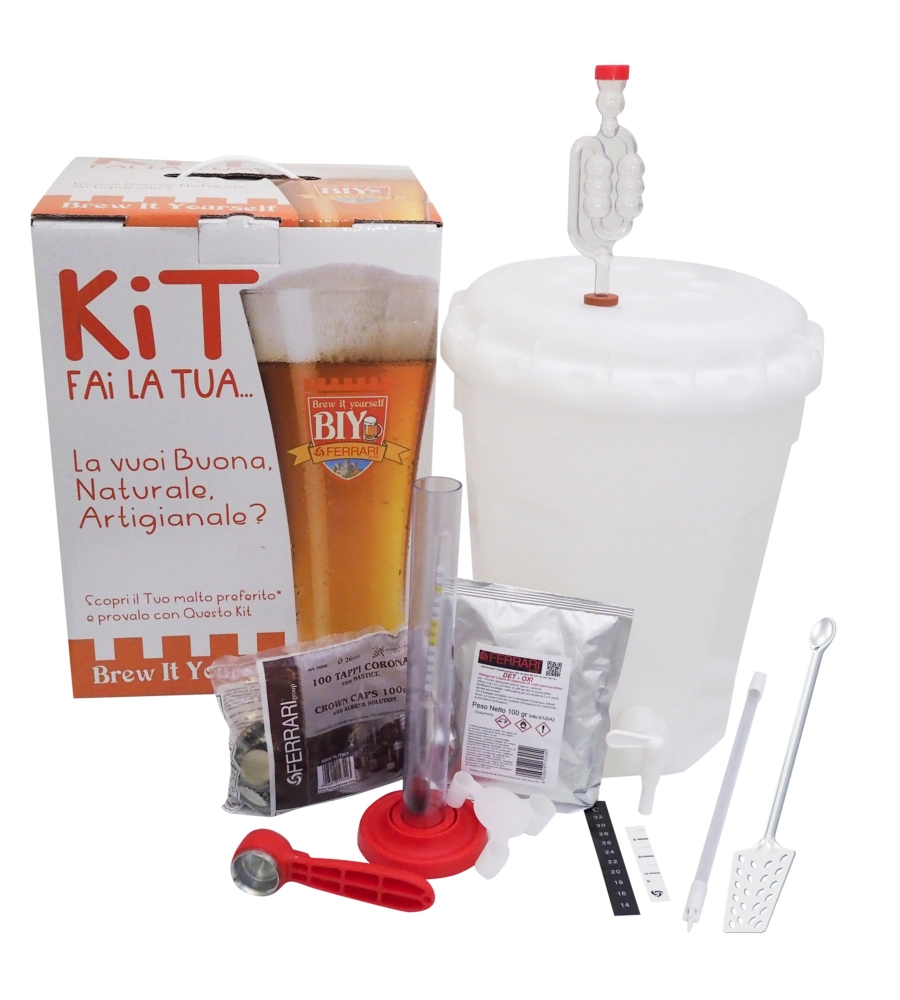 Kit birra artigianale mini biy base con fermentatore da 13,5 litri - ferrari group