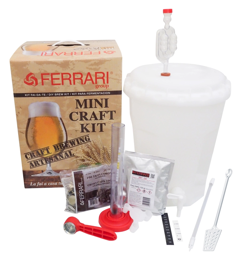 Kit birra artigianale base mini craft con fermentatore da 13,5 litri - ferrari group