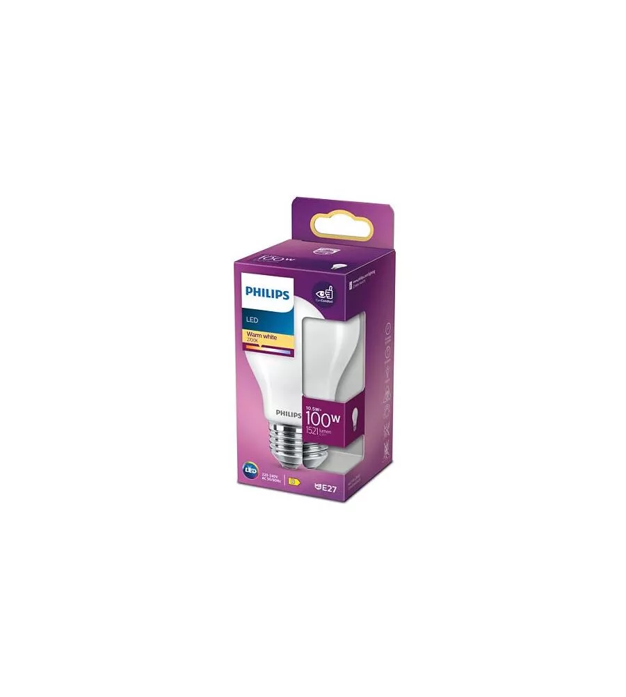 Lampadina led philips goccia bianco caldo 100w, e27