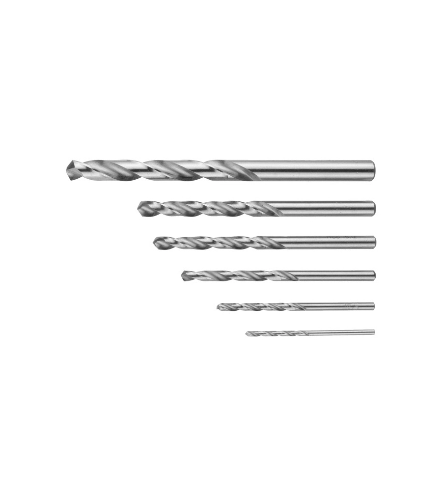 Set punte per metallo hss lucidate din 338 da Ø 2 a 8 mm. 6 pz.