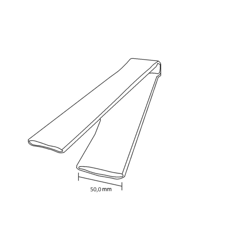 Protezione modellabile per bordi in pvc 50 x 500 mm.