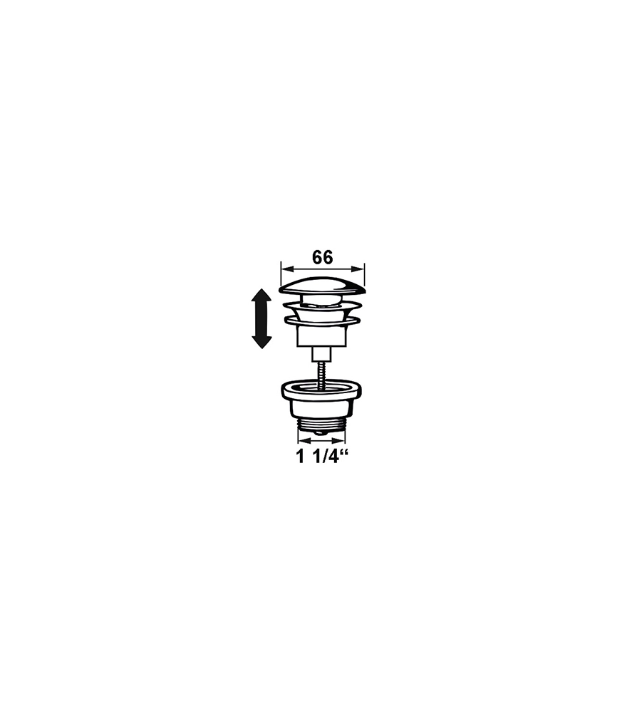 Piletta automatica "click" 1 1/4" x 66 mm.