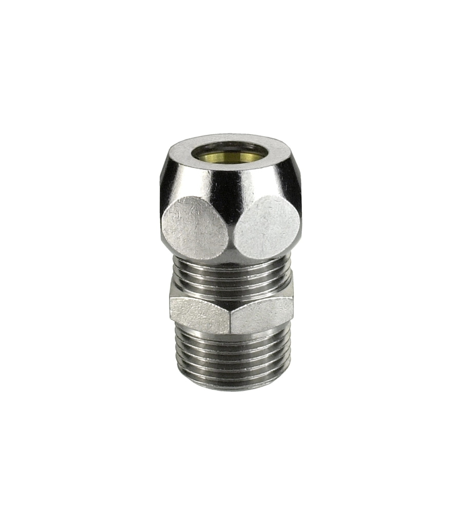 Niples doppio maschio - femmina 3/8" - 3/8" x 10 mm.