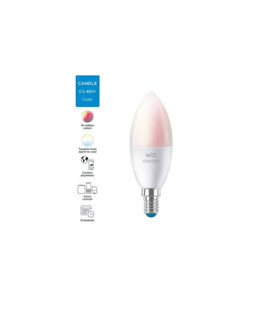 Lampadina smart philips smart led oliva c37, 470 lm