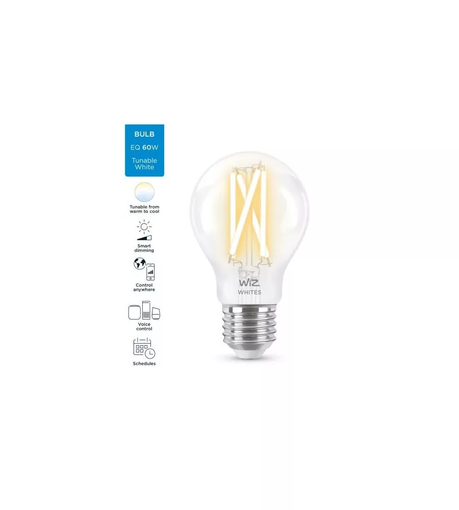 Lampadina filament chiaro smart philips smart led a60, 806 lm