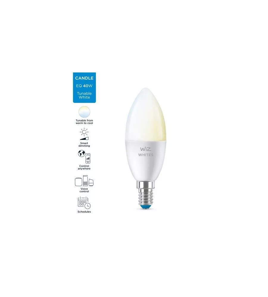 Lampadina smart philips smart led oliva c37, 470 lm