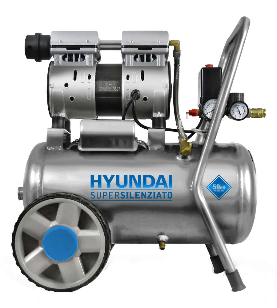 Compressore D'aria Super Silenziato Hyundai - 59 Db 24 Litri in