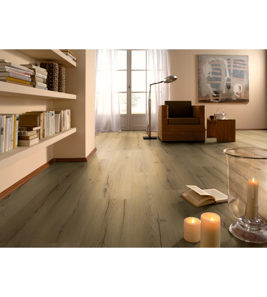 Pavimento laminato rovere beige century 8mm ac4 2,12 m² linea catwalk