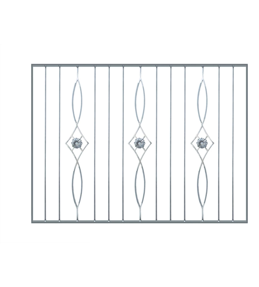 Pannello ornamentale per recinzione modulare in ferro zincato - 150xh100 cm