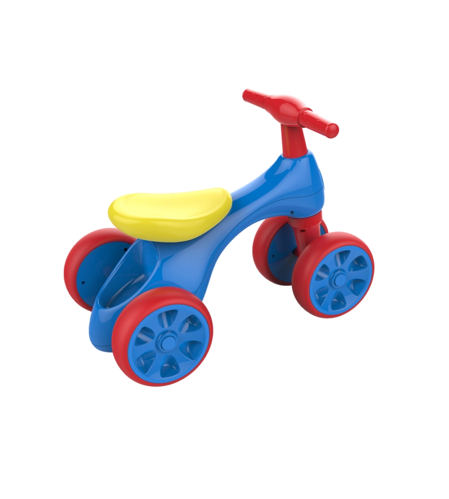 Bici pedagogica per bambini quad con 4 ruote, colore blu