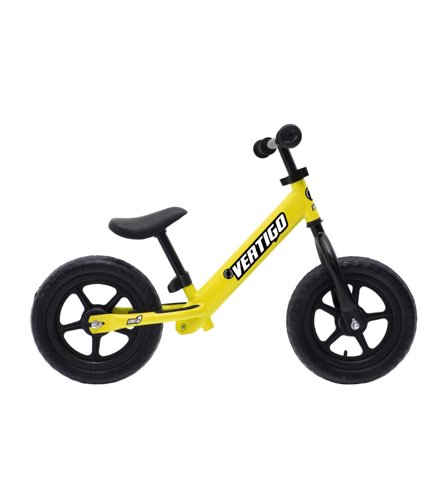 Bici pedagogica per bambini senza pedali vertigo, colore giallo