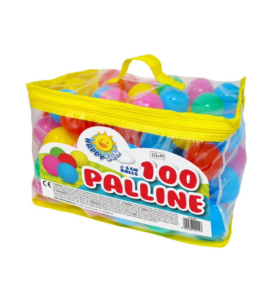 Sacca 100 palline per bambini colorate e morbide