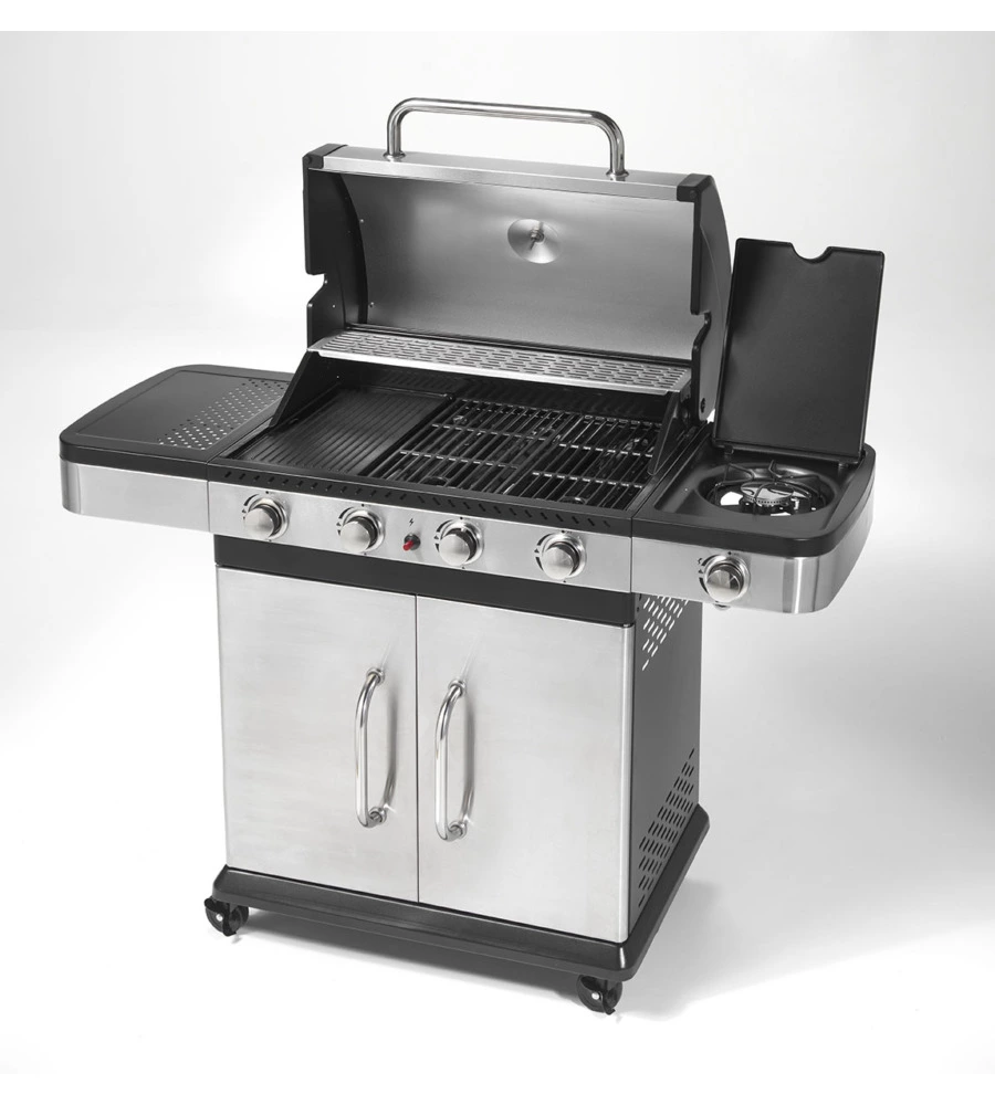 Barbecue a gas ompagrill "indianapolis titanium", 4 bruciatori