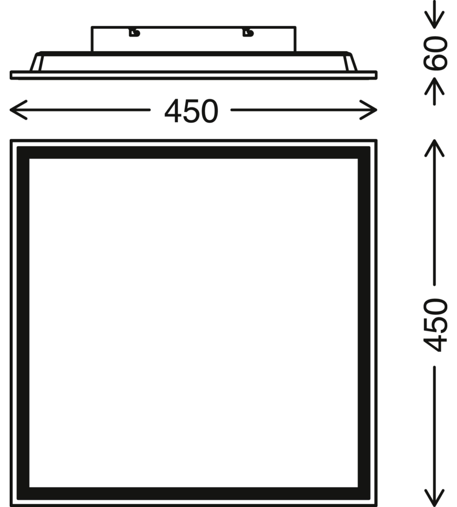 Plafoniera led "kristal" 45x45, 2200 lm