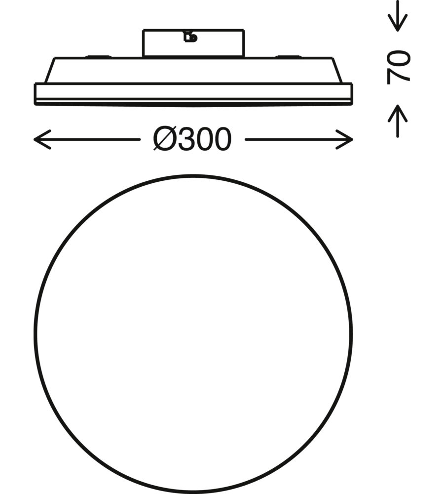 Plafoniera led Ø 30 cm 1600 lm, 12 w