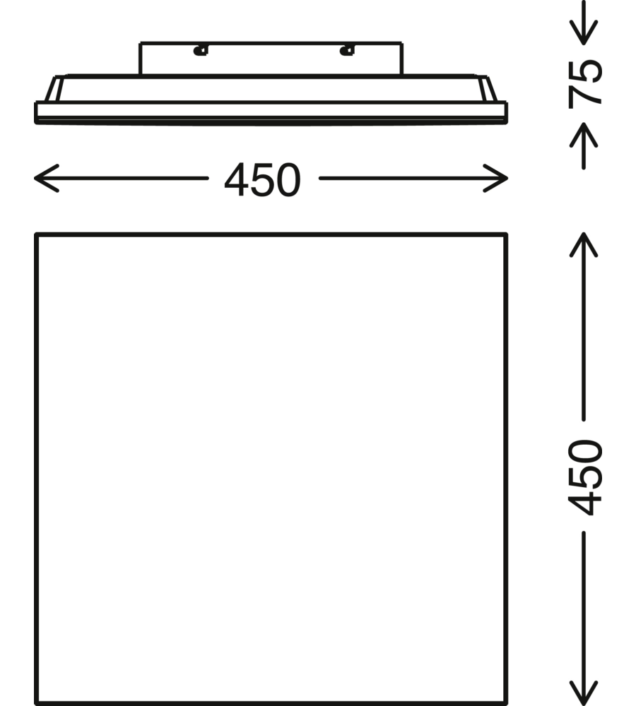 Plafoniera led "frameless" 45x45, 24w