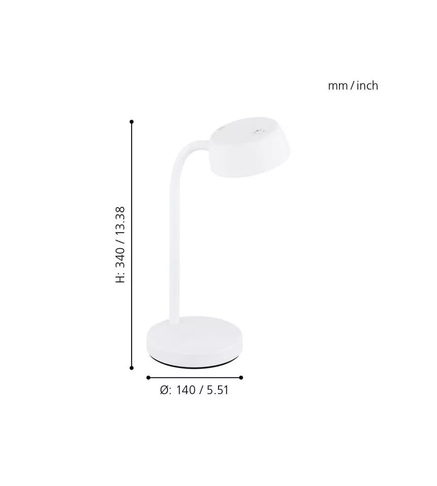 Lampada da tavolo led 'cabales' bianco 4,5w, 490 lm