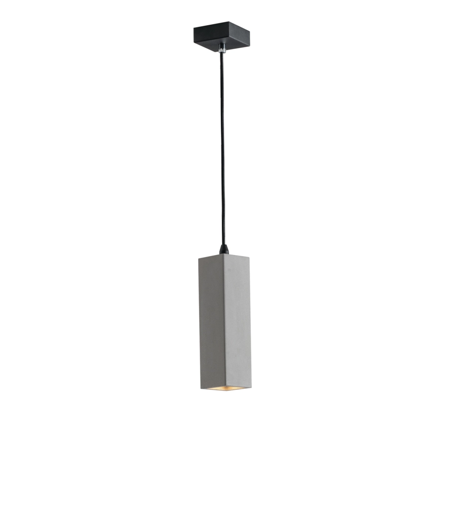 Lampada a sospensione "kruk" in cemento grigio, h 120 cm