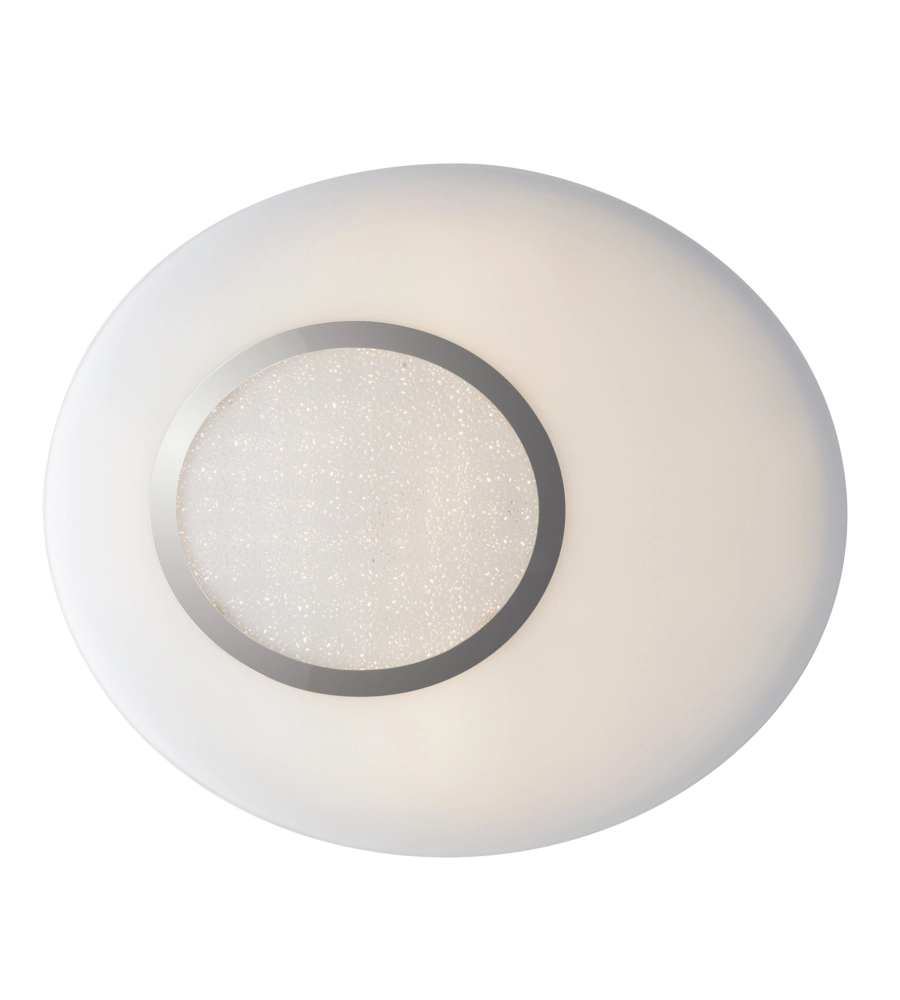 Plafoniera led "gioia" in vetro e metallo cromato smart intec, 60x51,8x6 cm