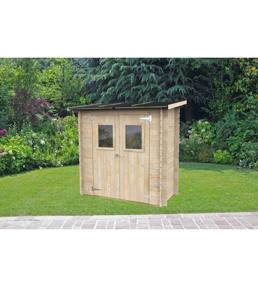 Casetta in legno da giardino alce "hobby" porta doppia  198x98x197 cm