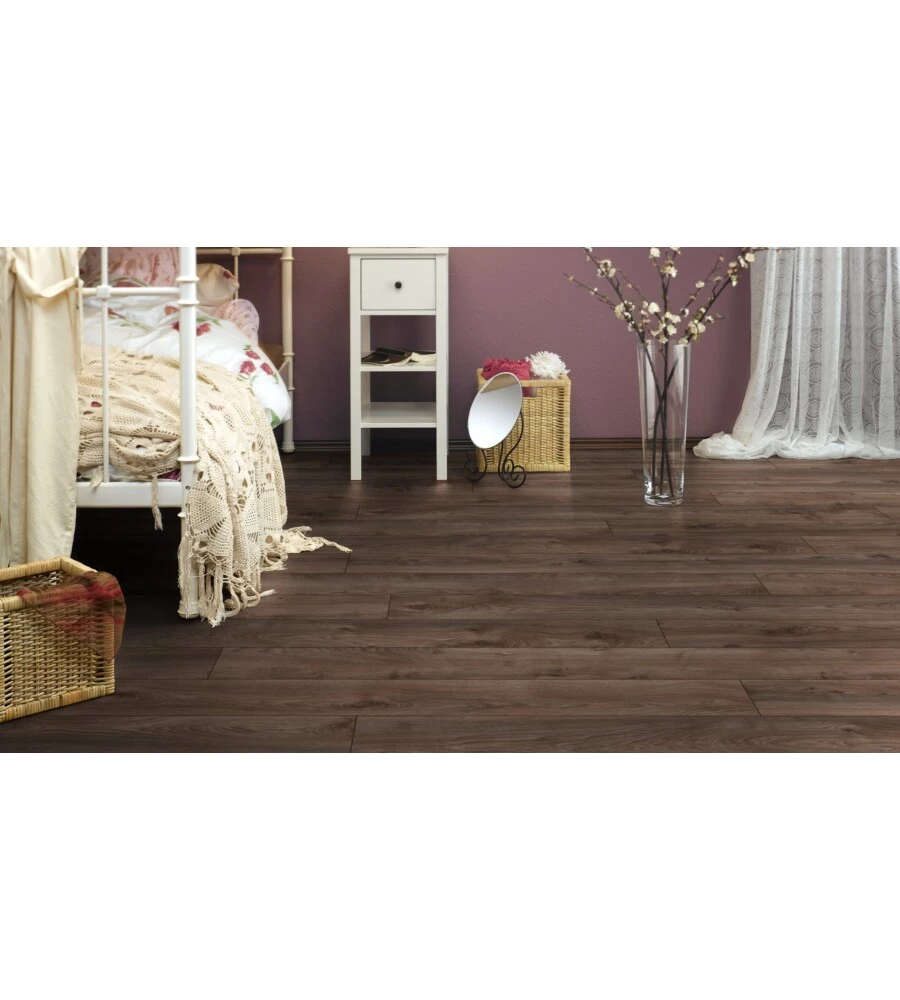 Pavimento laminato rovere bruno 12mm ac5 1,387 m² linea mammut