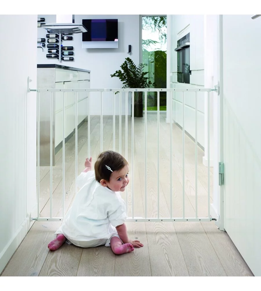 Cancelletto di sicurezza per bambini king collection "bimbi smart" in metallo verniciato colore bianco, 59x76 cm