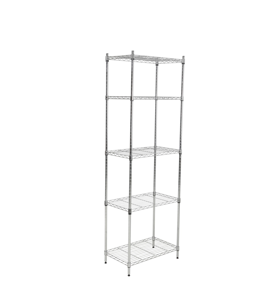 SCAFFALE IN METALLO CROMATO 5 RIPIANI, 59X34X174 CM