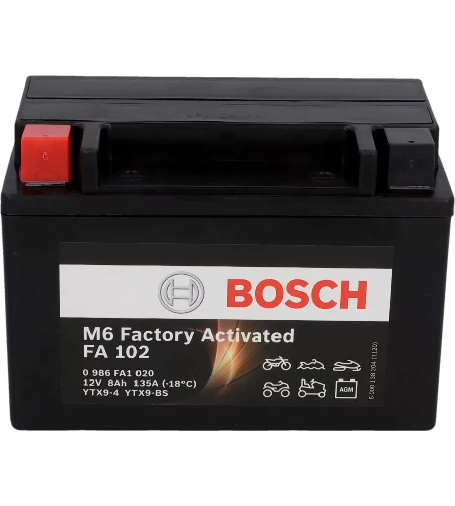 Batteria per moto bosch "fa102" preattiva 8ah sx