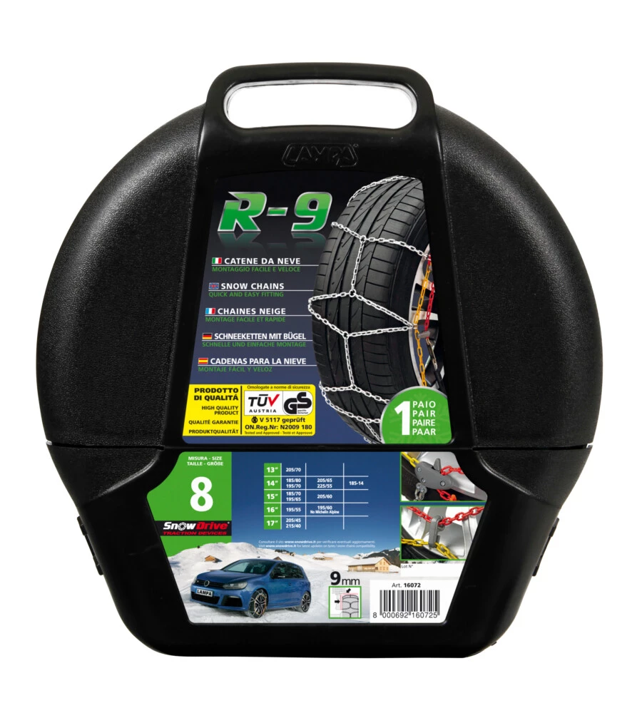 Catene da neve per auto 9mm.gr.1 rombo r-9 snowdrive  16061