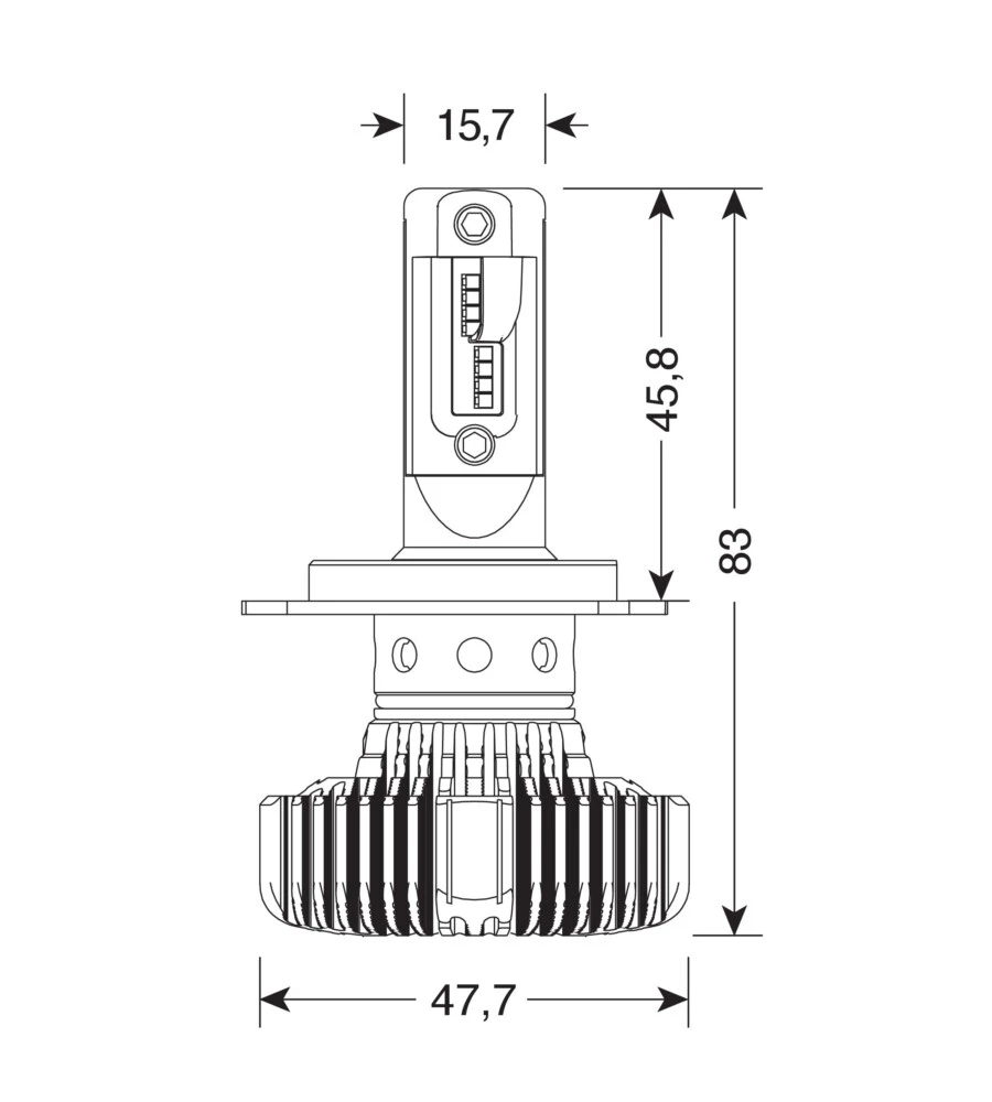 Lampade led per auto 9-32v halo led serie 4 fit-master - (h4) - 25w - p43t - 2 pz  - scatola  57798