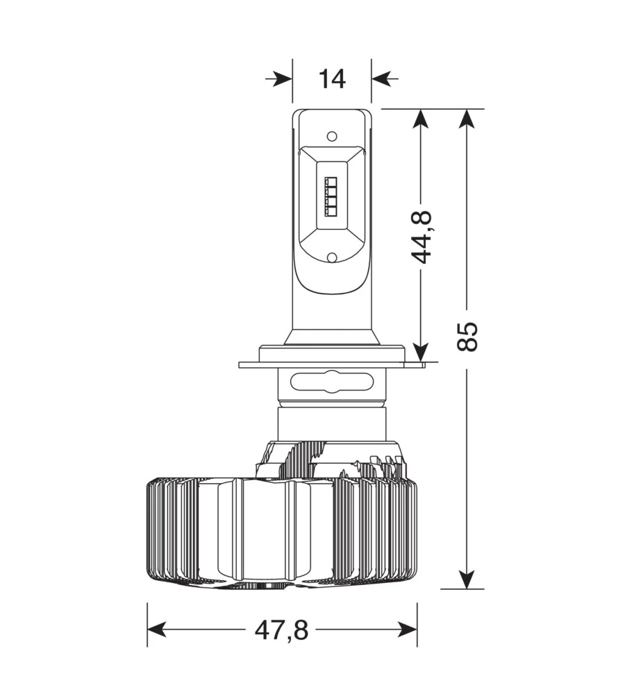 Lampade led per auto 9-32v halo led serie 4 fit-master - (h7) - 25w - px26d - 2 pz  - scatola  57799