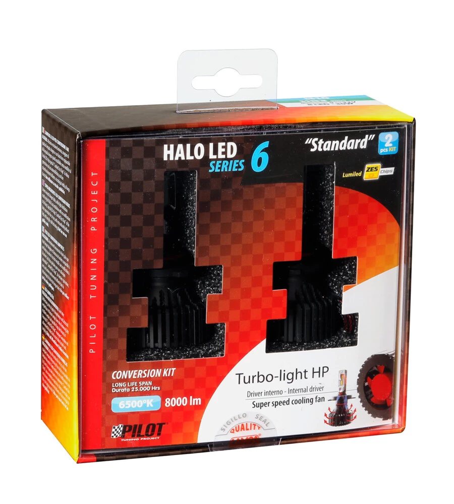 Lampade led per auto 9-32v halo led serie 6 standard - (h10-hb3 9005) - 30w - p20d - 2 pz  - scatola  57787