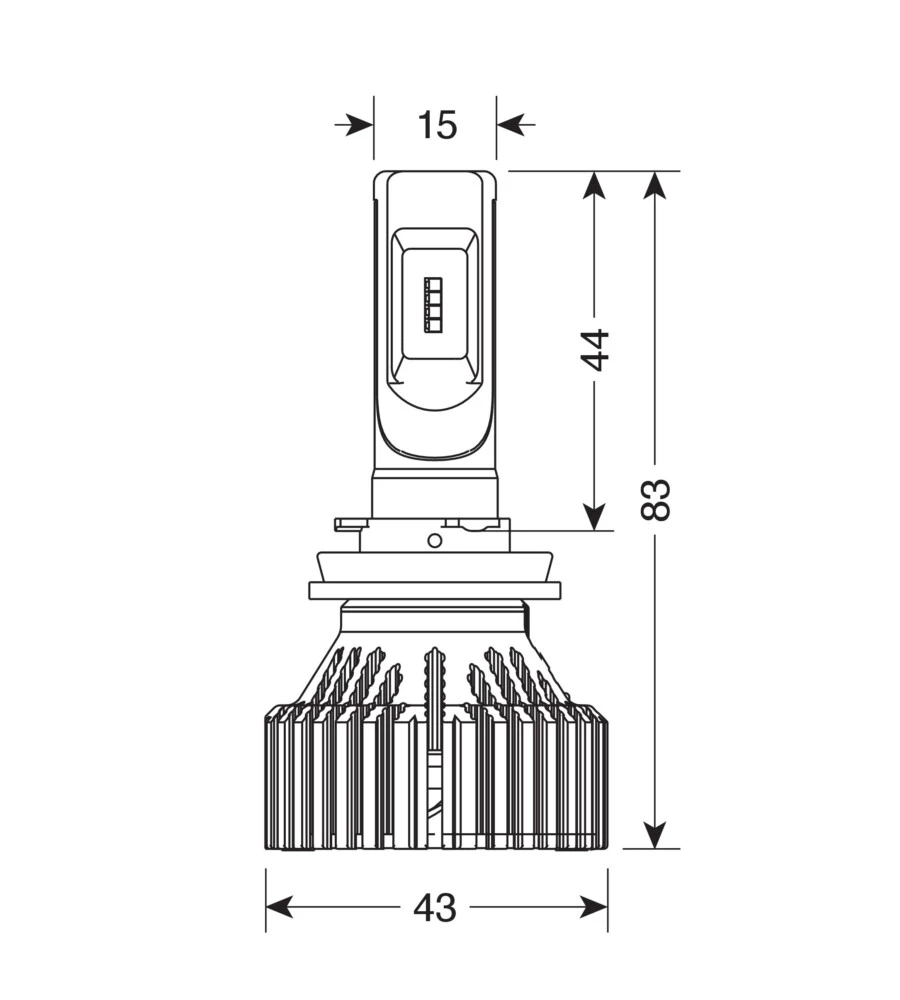 Lampade led per auto 9-32v halo led serie 6 standard - (h8-h9-h11-h16) - 30w - pgj19-x - 2 pz  - scatola  57786