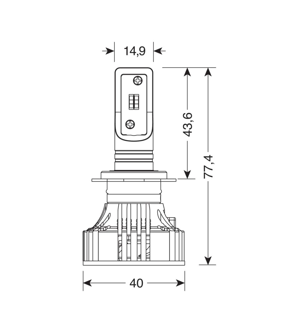 Lampade led per auto 9-32v halo led serie 7 compact - (h7 lenticular) - 36w - px26d - 2 pz  - scatola  57805