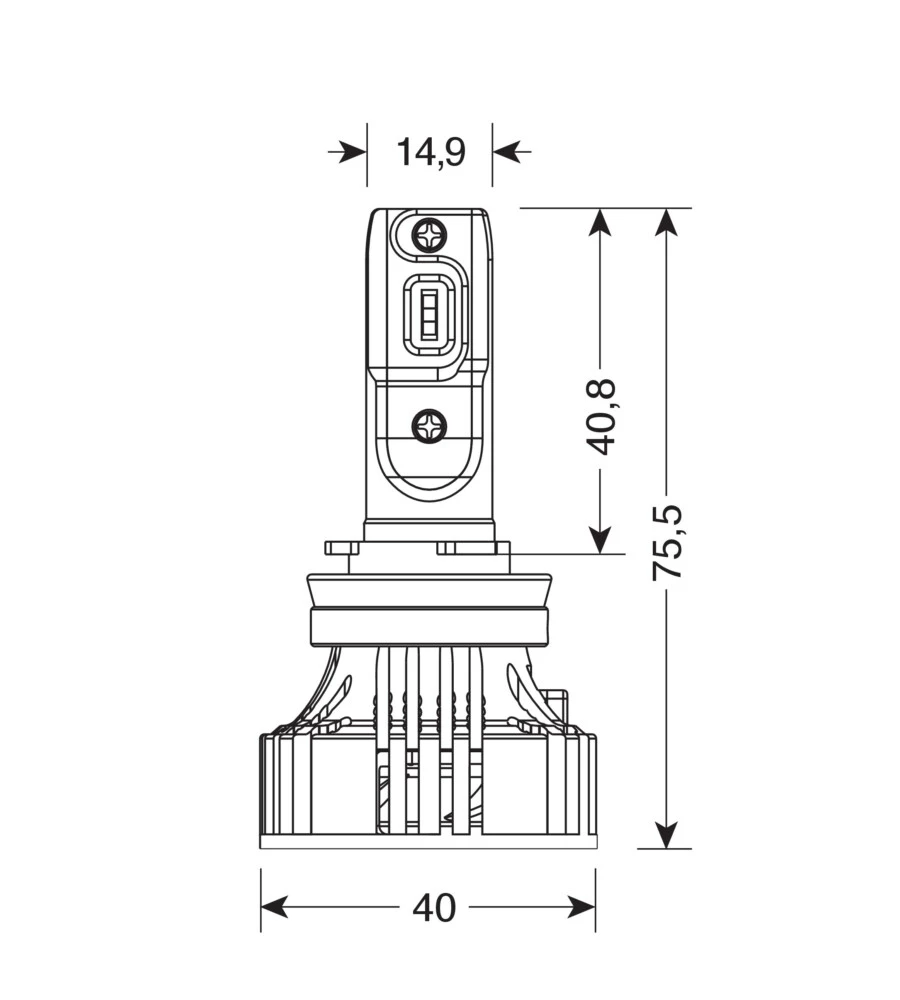 Lampade led per auto 9-32v halo led serie 7 compact - (h8-h9-h11-h16) - 36w - pgj19-x - 2 pz  - scatola  57779