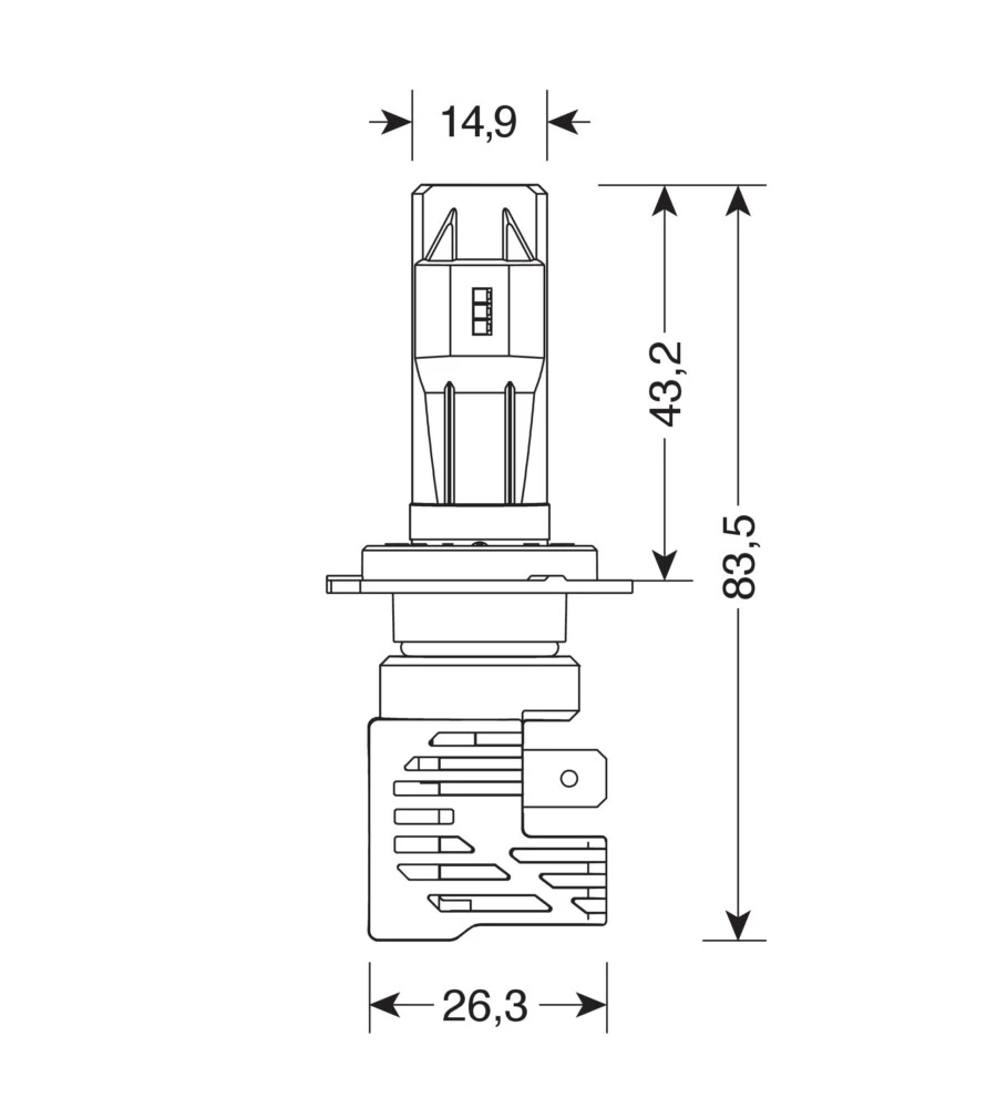 Lampade led per auto 9-32v halo led serie 8 halo killer - (h7) - 25w - px26d - 2 pz  - scatola  57771