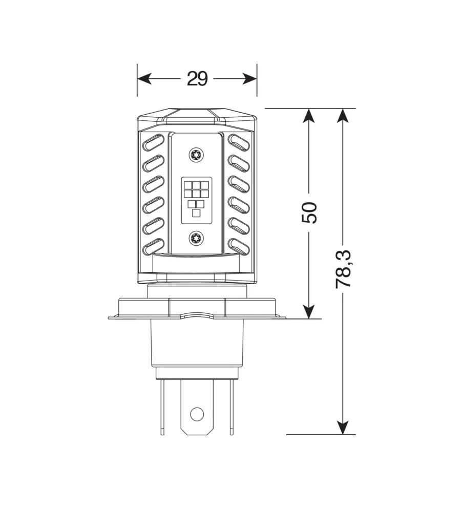 Lampade led per auto 9-32v halo led pro-bike 2 - (h4) - 15w - p43t - 1 pz  - scatola  57749