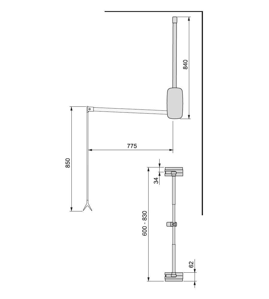 Appendiabiti Saliscendi Acciaio Bianco, 600-830 Mm in vendita online