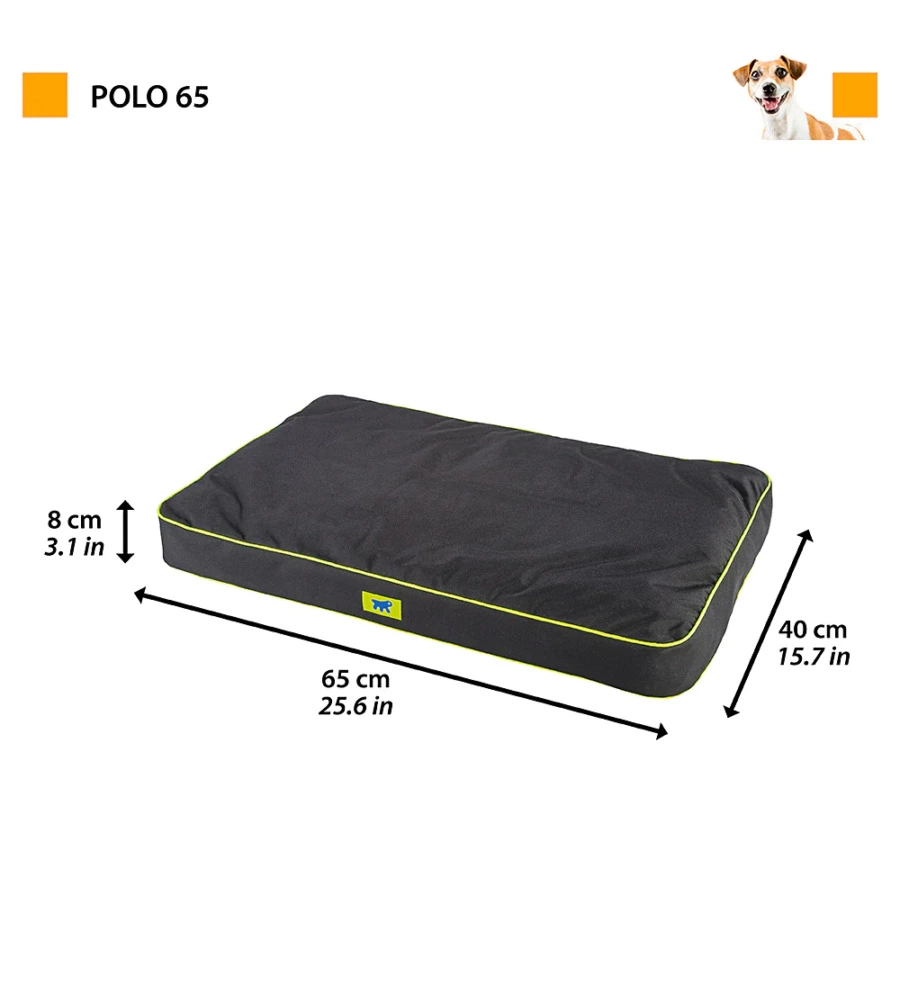 Cuscino 'polo 65' nero, 65x40x8 cm - ferplast