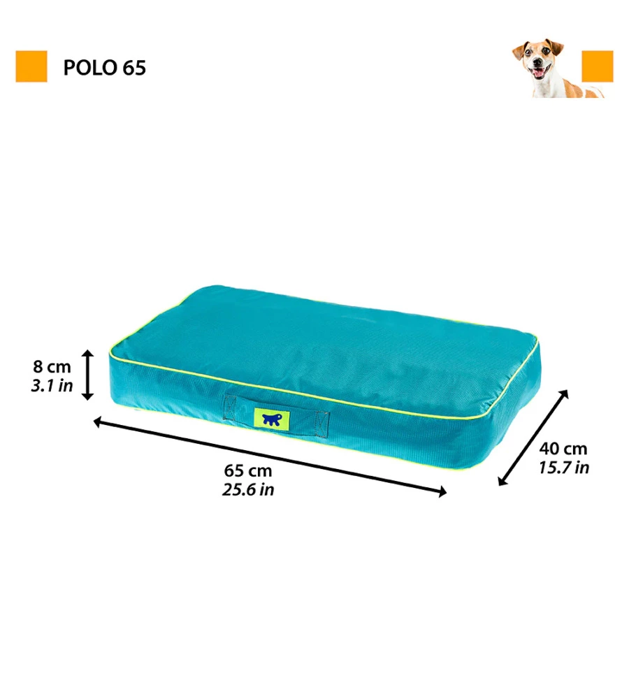 Cuscino 'polo 65' azzurro, 65x40x8 cm - ferplast